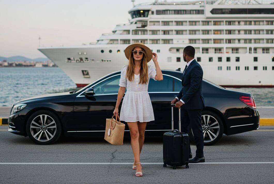 Professional driver assisting passengers in Greece Safe and reliable airport pickup in Athens